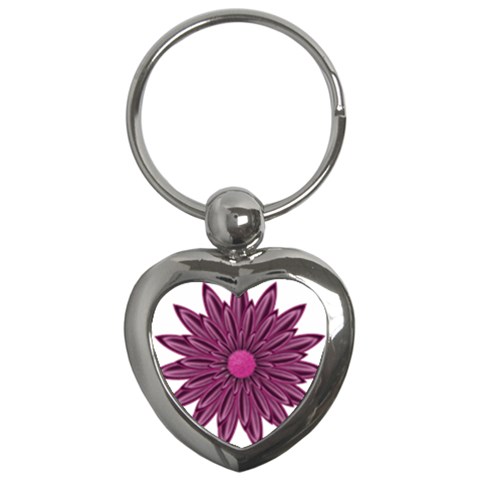 Purple Flower Key Chain (Heart) from ArtsNow.com Front