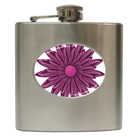 Purple Flower Hip Flask (6 oz) from ArtsNow.com Front