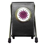 Purple Flower Pen Holder Desk Clock