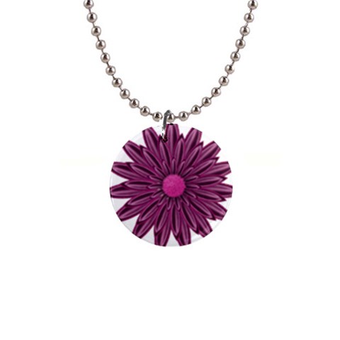 Purple Flower 1  Button Necklace from ArtsNow.com Front