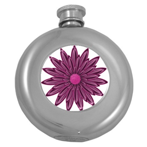 Purple Flower Hip Flask (5 oz) from ArtsNow.com Front