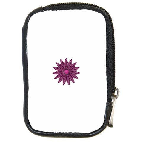 Purple Flower Compact Camera Leather Case from ArtsNow.com Front