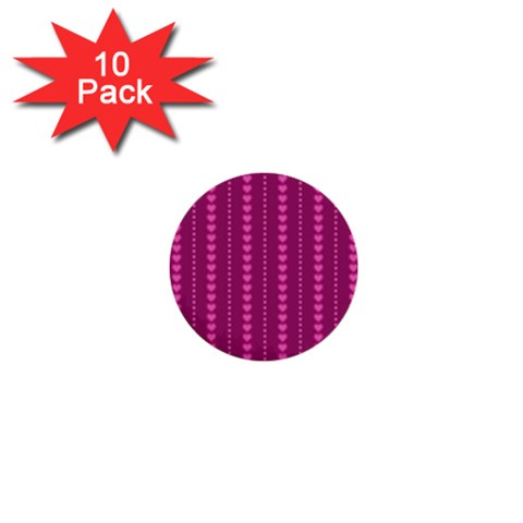 Purple Hearts 1  Mini Button (10 pack)  from ArtsNow.com Front