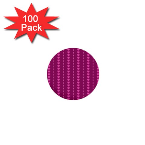 Purple Hearts 1  Mini Button (100 pack)  from ArtsNow.com Front