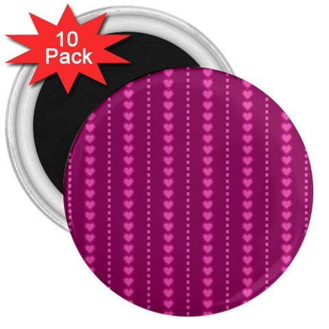 Purple Hearts 3  Magnet (10 pack) from ArtsNow.com Front