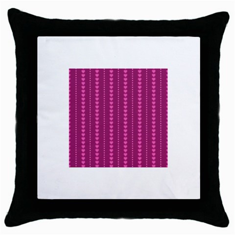 Purple Hearts Throw Pillow Case (Black) from ArtsNow.com Front