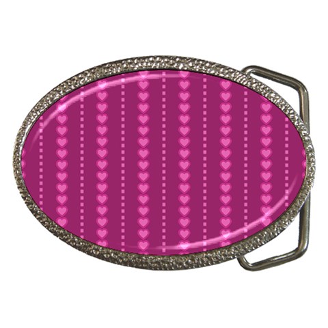 Purple Hearts Belt Buckle from ArtsNow.com Front