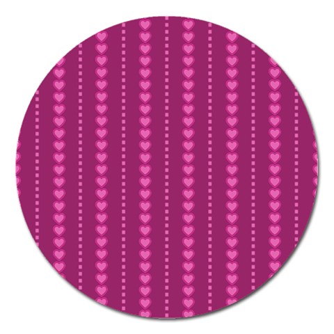 Purple Hearts Magnet 5  (Round) from ArtsNow.com Front