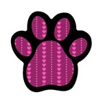 Purple Hearts Magnet (Paw Print)