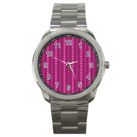 Purple Hearts Sport Metal Watch from ArtsNow.com Front