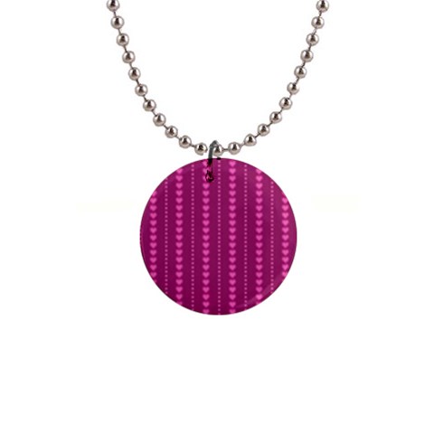 Purple Hearts 1  Button Necklace from ArtsNow.com Front