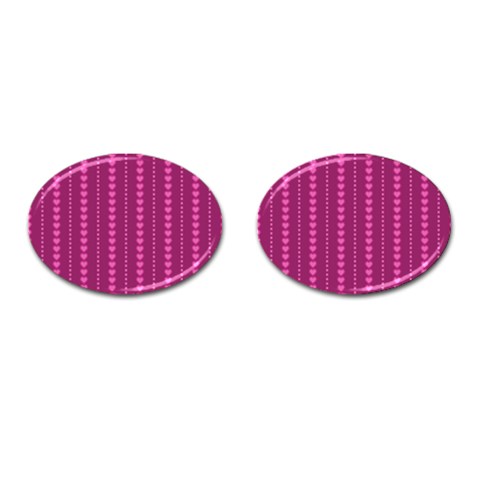 Purple Hearts Cufflinks (Oval) from ArtsNow.com Front(Pair)