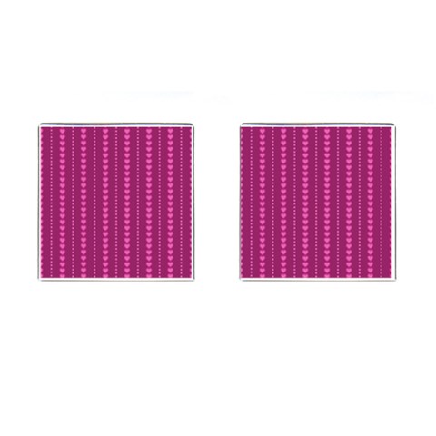 Purple Hearts Cufflinks (Square) from ArtsNow.com Front(Pair)