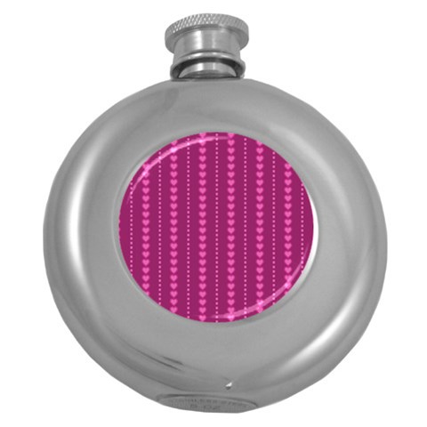 Purple Hearts Hip Flask (5 oz) from ArtsNow.com Front