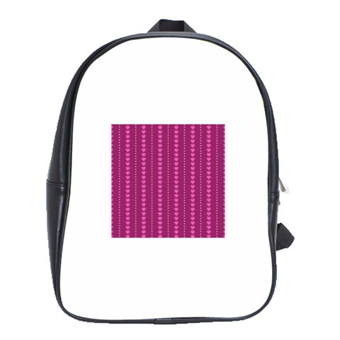 Purple Hearts School Bag (Large) from ArtsNow.com Front