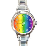 Rainbow Round Italian Charm Watch