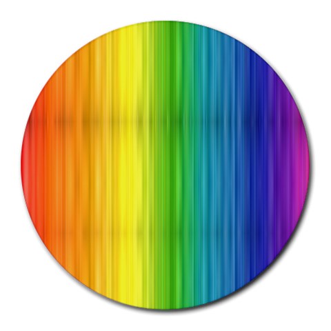 Rainbow Round Mousepad from ArtsNow.com Front