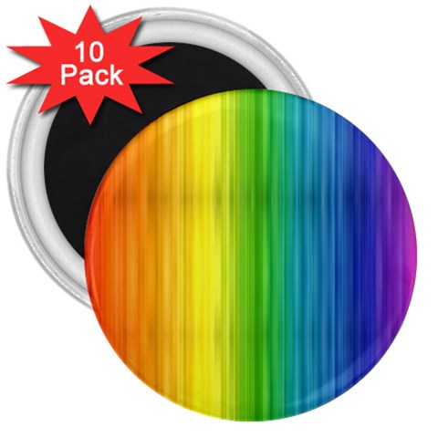 Rainbow 3  Magnet (10 pack) from ArtsNow.com Front