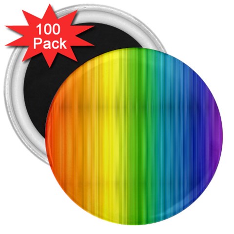 Rainbow 3  Magnet (100 pack) from ArtsNow.com Front