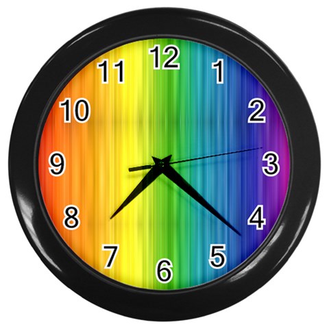 Rainbow Wall Clock (Black) from ArtsNow.com Front