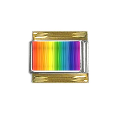 Rainbow Gold Trim Italian Charm (9mm) from ArtsNow.com Front