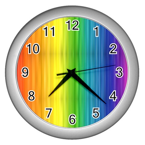 Rainbow Wall Clock (Silver) from ArtsNow.com Front