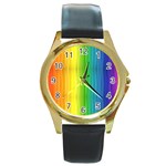 Rainbow Round Gold Metal Watch