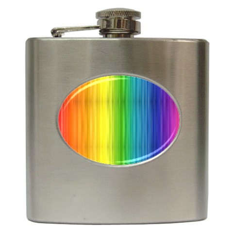 Rainbow Hip Flask (6 oz) from ArtsNow.com Front