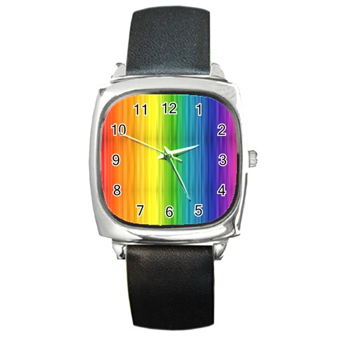 Rainbow Square Metal Watch from ArtsNow.com Front