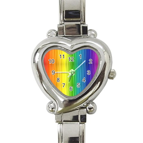 Rainbow Heart Italian Charm Watch from ArtsNow.com Front