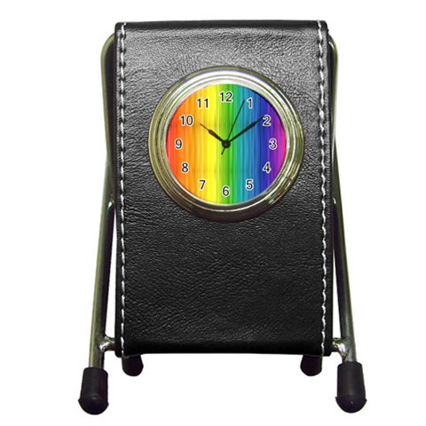 Rainbow Pen Holder Desk Clock from ArtsNow.com Front