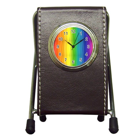 Rainbow Pen Holder Desk Clock from ArtsNow.com Front