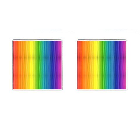 Rainbow Cufflinks (Square) from ArtsNow.com Front(Pair)