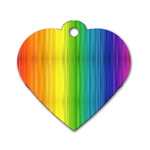 Rainbow Dog Tag Heart (One Side) from ArtsNow.com Front