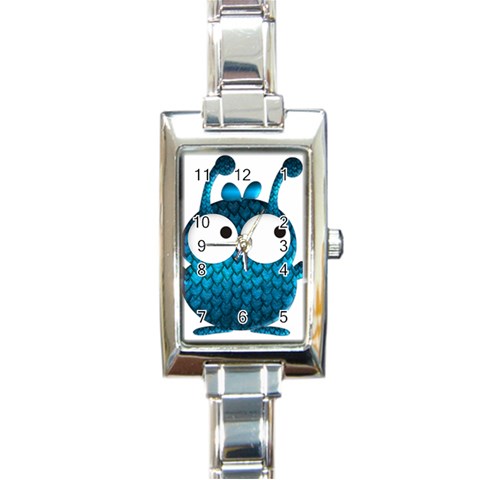 Love Alien Rectangular Italian Charm Watch from ArtsNow.com Front