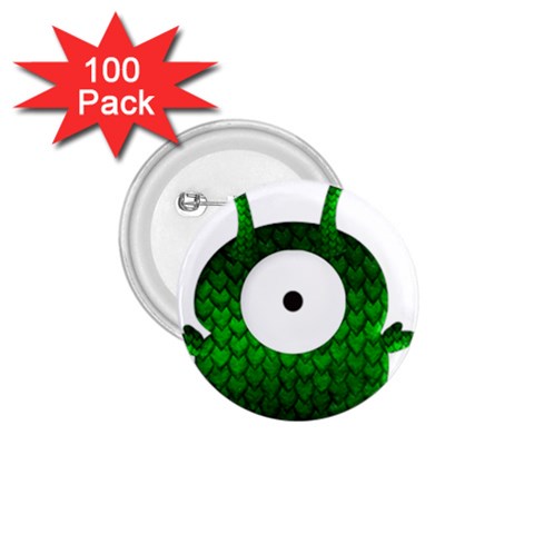 Green Love Alien 1.75  Button (100 pack)  from ArtsNow.com Front