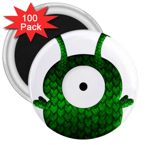 Green Love Alien 3  Magnet (100 pack) from ArtsNow.com Front