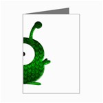 Green Love Alien Mini Greeting Card