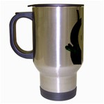 Green Love Alien Travel Mug (Silver Gray)