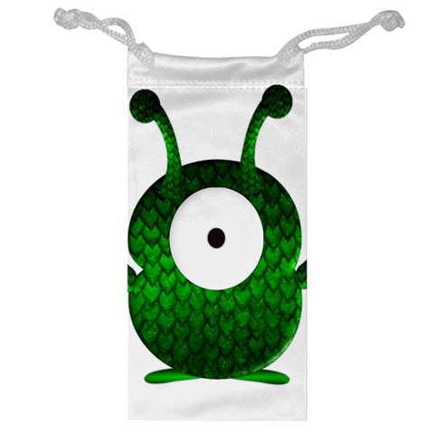 Green Love Alien Jewelry Bag from ArtsNow.com Front