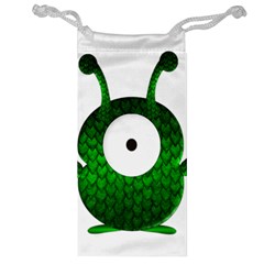 Green Love Alien Jewelry Bag from ArtsNow.com Front