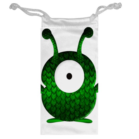 Green Love Alien Jewelry Bag from ArtsNow.com Back