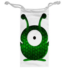 Green Love Alien Jewelry Bag from ArtsNow.com Back