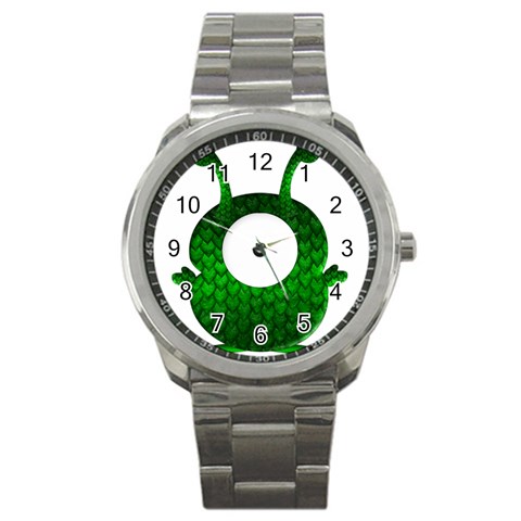 Green Love Alien Sport Metal Watch from ArtsNow.com Front