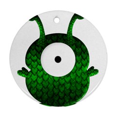 Green Love Alien Round Ornament (Two Sides) from ArtsNow.com Front