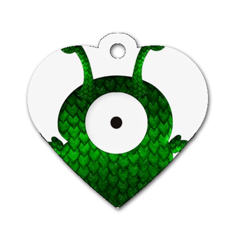 Green Love Alien Dog Tag Heart (Two Sides) from ArtsNow.com Back