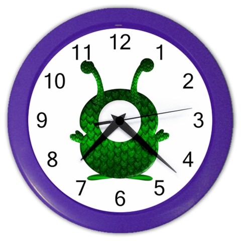 Green Love Alien Color Wall Clock from ArtsNow.com Front