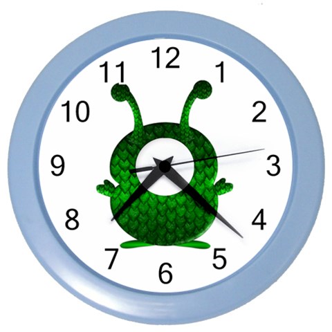 Green Love Alien Color Wall Clock from ArtsNow.com Front