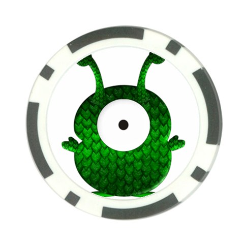 Green Love Alien Poker Chip Card Guard from ArtsNow.com Back