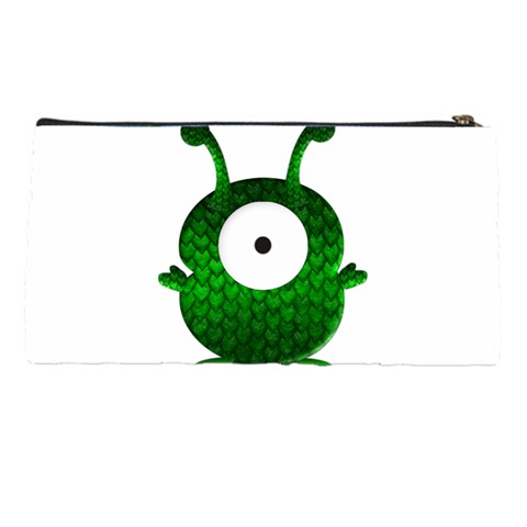 Green Love Alien Pencil Case from ArtsNow.com Back